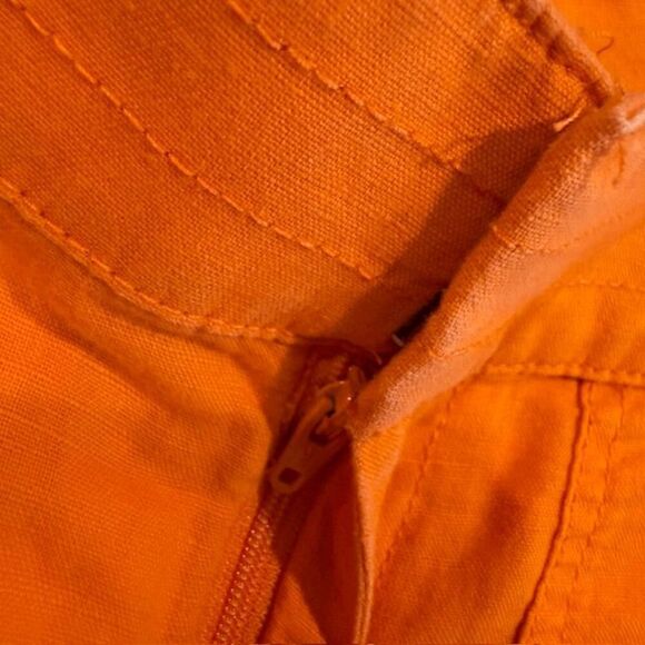 Banana Republic Rio Linen Blend Shorts Bright Mandarin Orange Size 0 - Picture 6 of 14